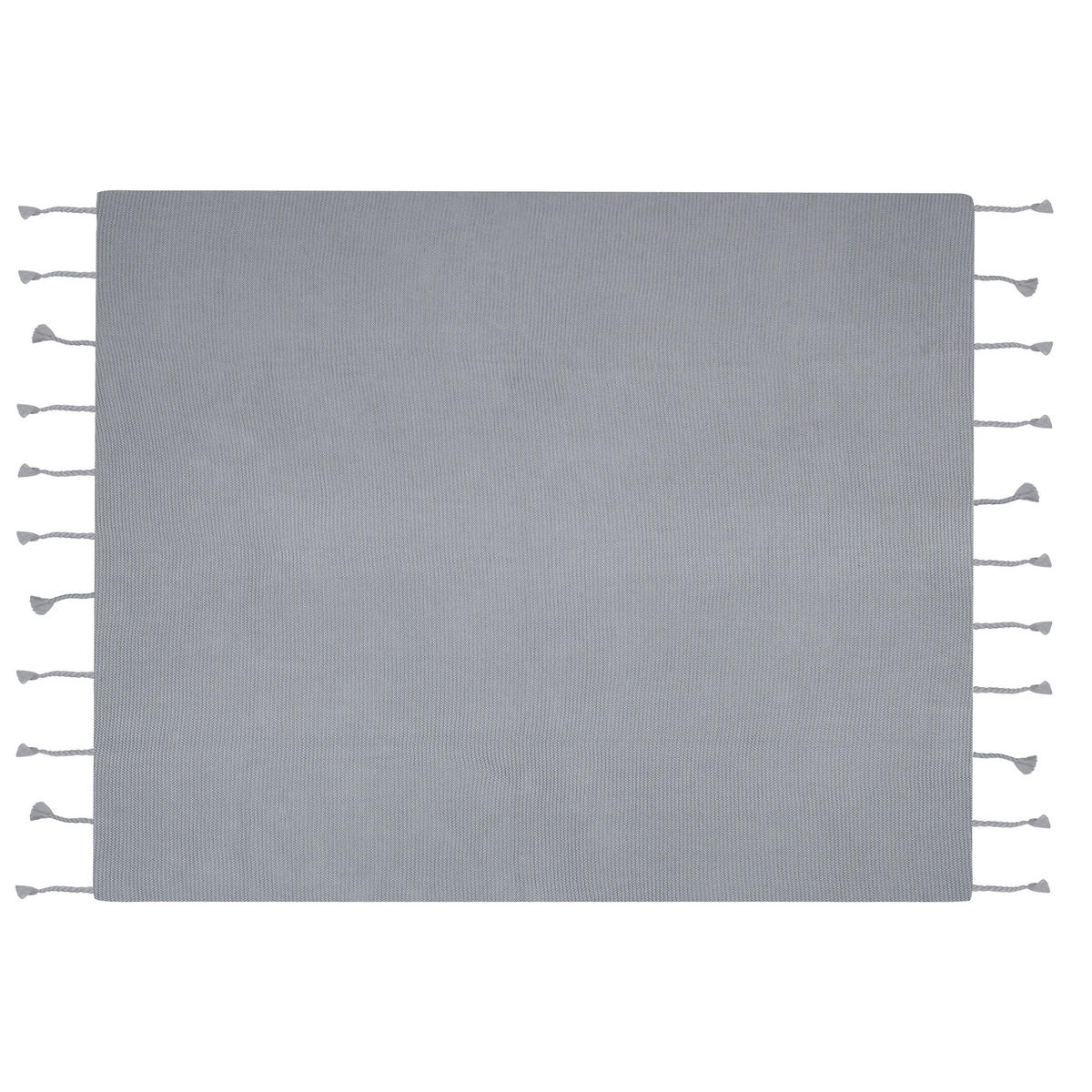 DECKE Hellgrau Nazilli 150/125 cm - Hellgrau, Naturmaterialien/Textil (125/150cm) - Beliani