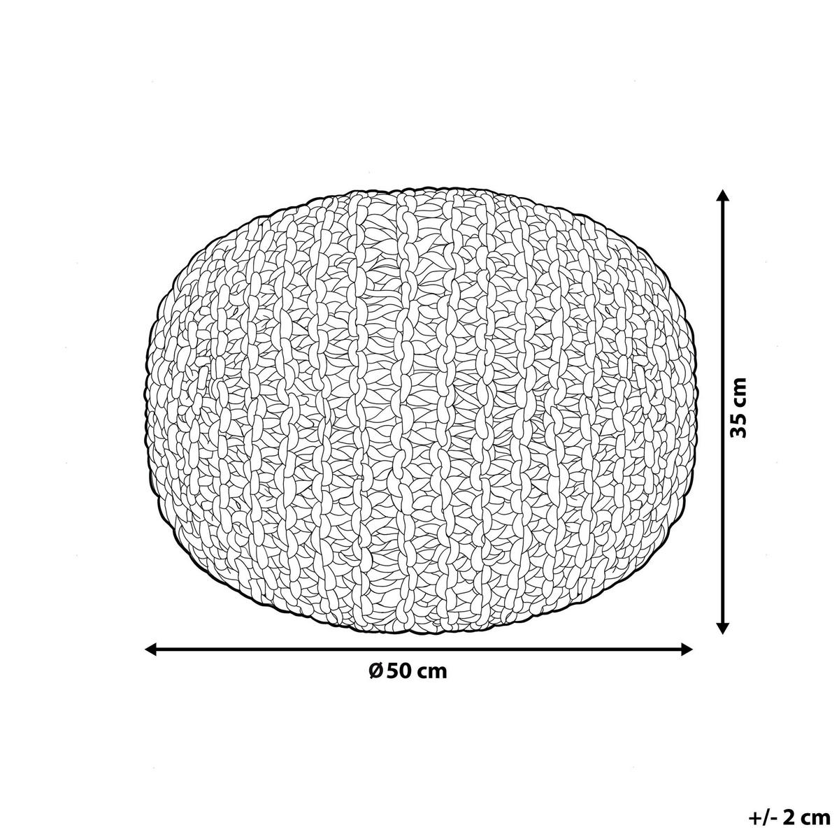 POUF Priene 50/50/35 cm - Grau, Naturmaterialien/Textil (50/35/50cm) - Beliani