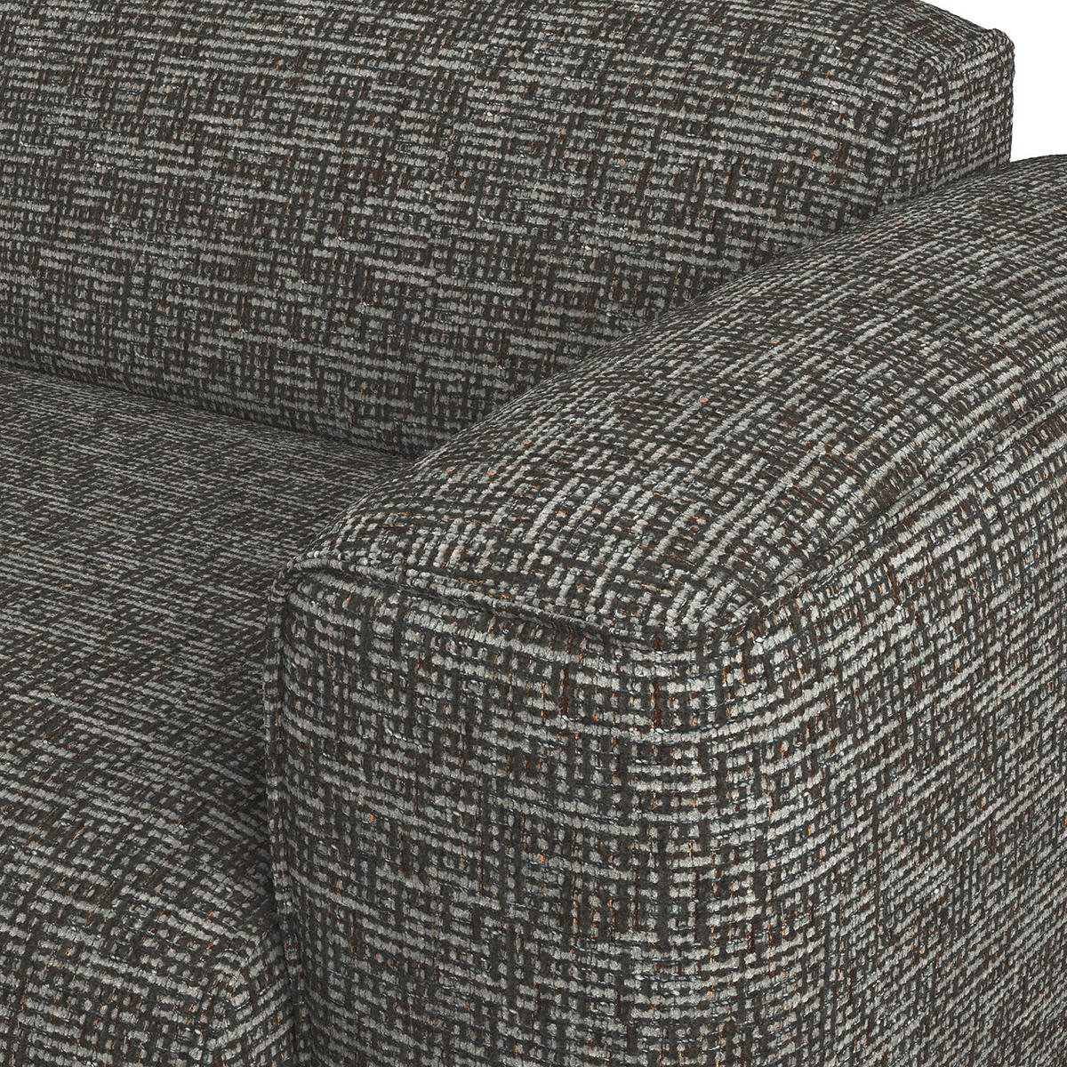 ECKSOFA mit Rundecke - Schwarz/Grau, Kunststoff/Textil (325/260cm) - home24