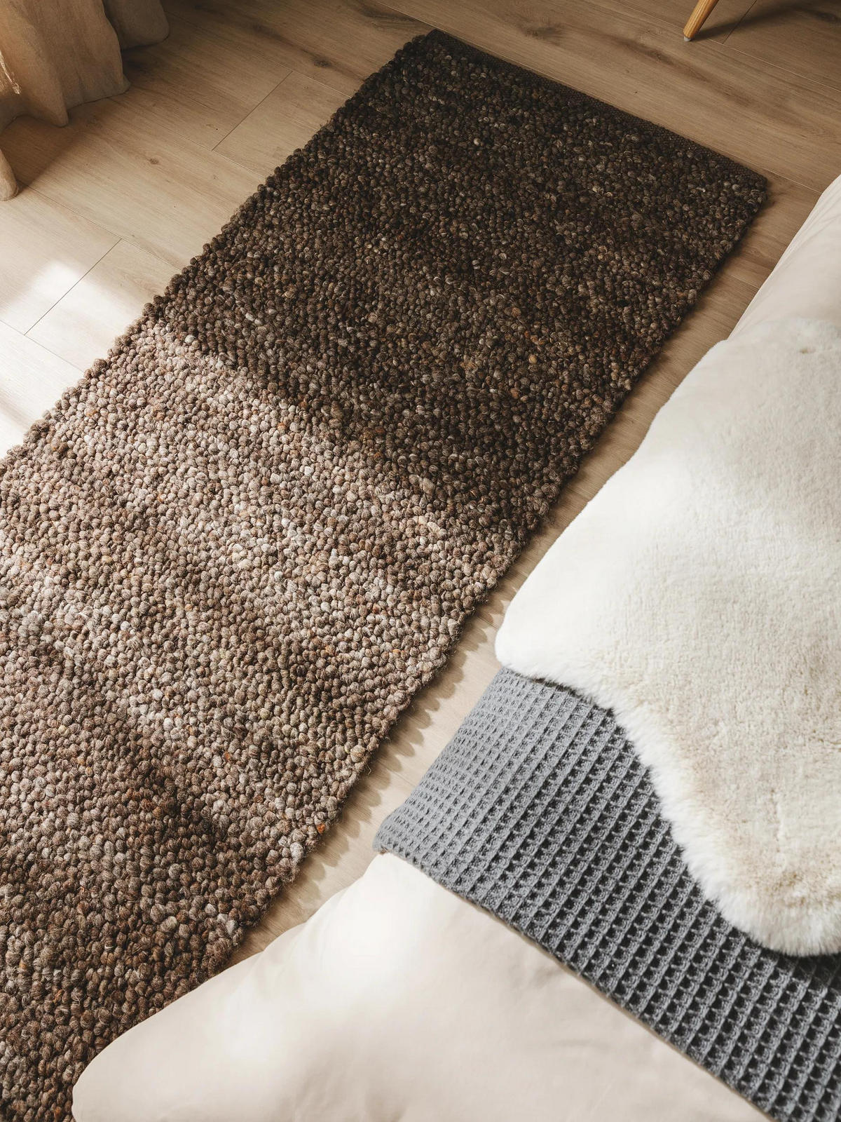 WOLLTEPPICH Finn Braun 70x200 cm - Braun, Textil (70/200cm) - benuta Pure