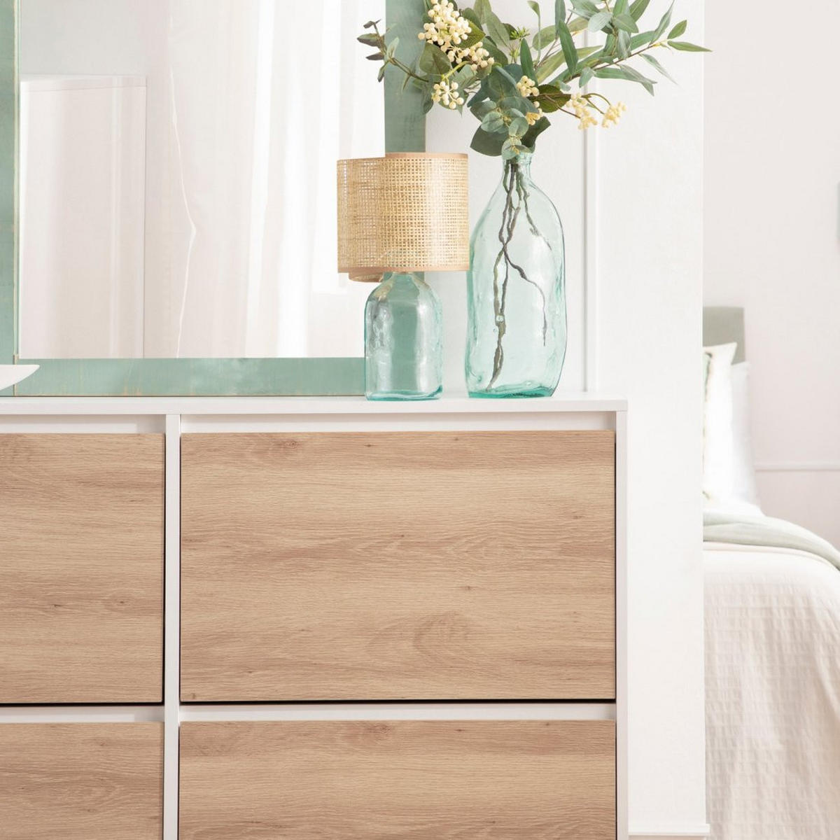 SCHUHSCHRANK DOPPELTES Kemi Zweifarbig 124 cm x 100 cm - Multicolor, Holzwerkstoff (124/100/24cm)