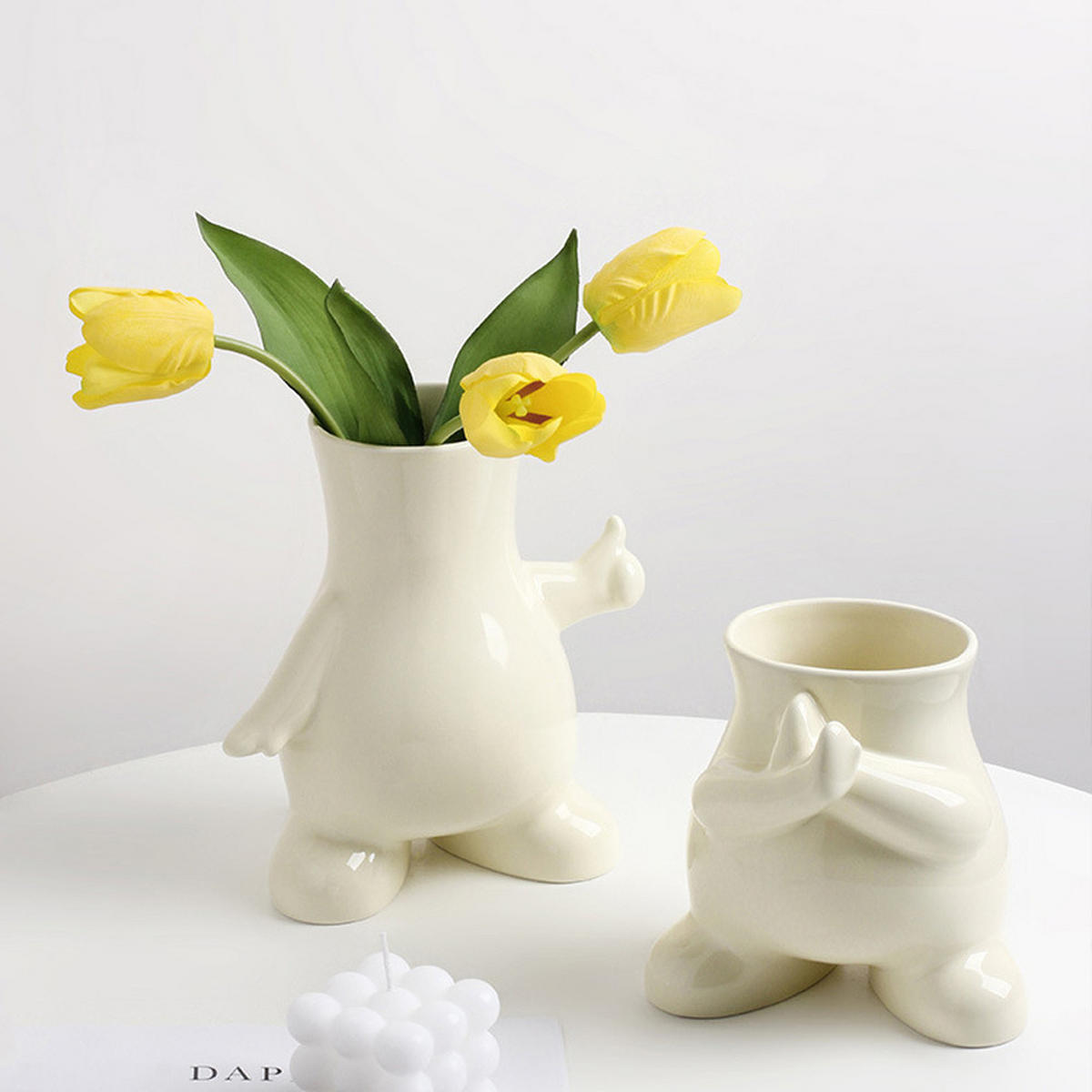 VASE 18 x 11,5 x 20 cm Keramik - Beige, Glas (20cm) - LIBRATON