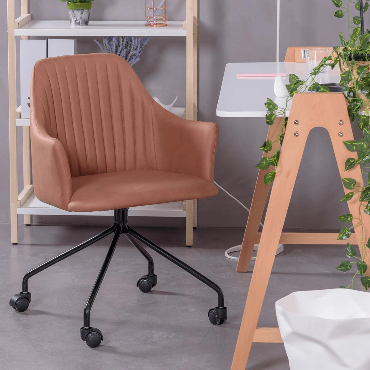BÜROSTUHL Textil Orange - Orange, Textil (58/82/55cm) - Nest Dream