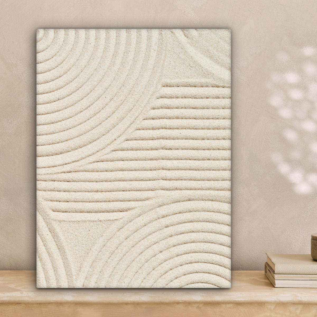 LEINWANDBILD Muster - Abstrakt - Weiß 30x40 cm - Beige, Textil (30/40cm) - MuchoWow