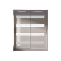 SCHWEBETÜRENSCHRANK Westa XIII, mit RGB LED Beleuchtung - Kaschmir/Silberfarben, Holzwerkstoff/Metall (150/200/58cm) - MIRJAN24
