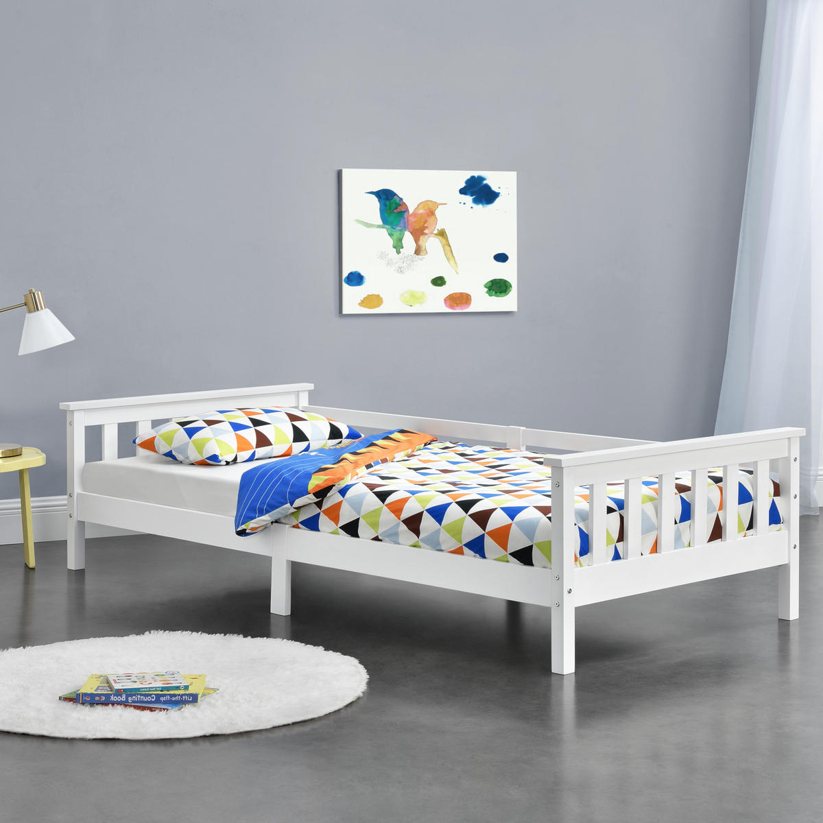 KINDERBETT Nuuk - Weiß, Holz (90/200cm) - [en.casa]