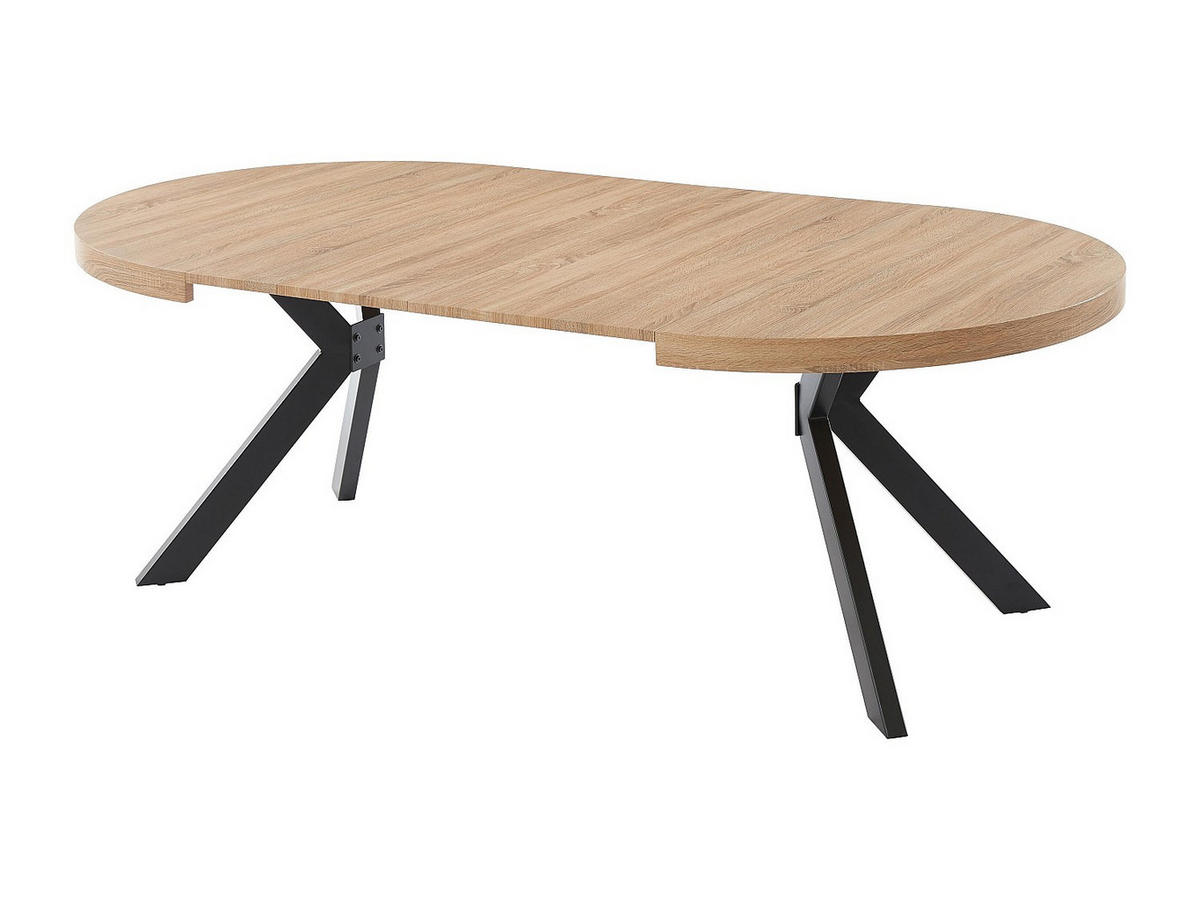 ESSTISCH - 4 Personen, 6 Personen, 8 Personen - holz - naturfarben hell Komoni - Schwarz/Naturfarben, Holz/Metall (120/170/76cm) - Vente-Unique