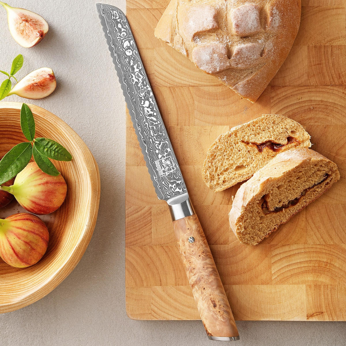 BROTMESSER 20 cm - Birkefarben, Holz/Metall (34cm) - Zayiko