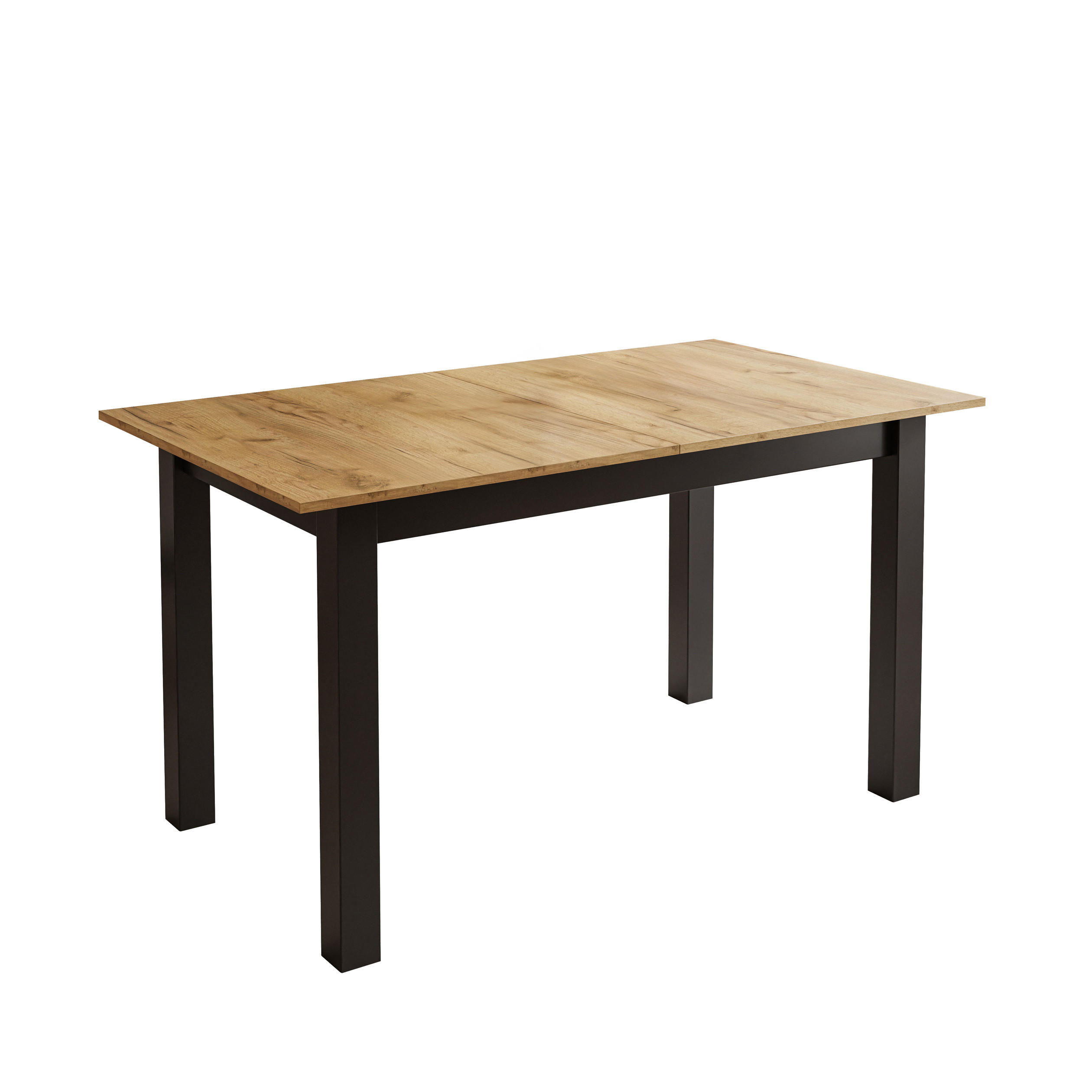 Lookway Esstisch Eiche, Schwarz 80x77x140 cm