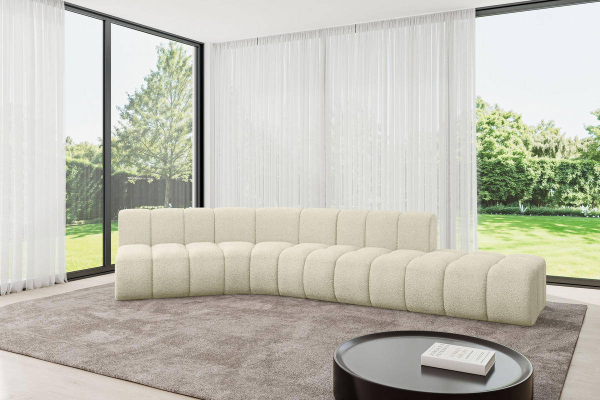 ECKSOFA modulares Sofa Brilo-L1 - 380x174x70 cm Beige - Beige, Holzwerkstoff/Textil (380/174cm) - ALTDECOR