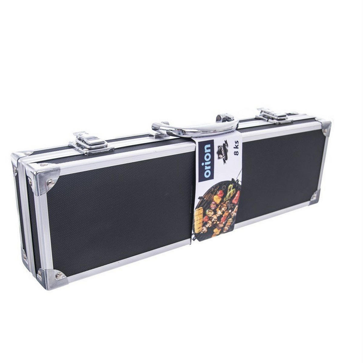 GRILLBESTECK-SET Edelstahl im Koffer 9-teilig Silberfarben - Silberfarben, Metall (37cm) - Orion 