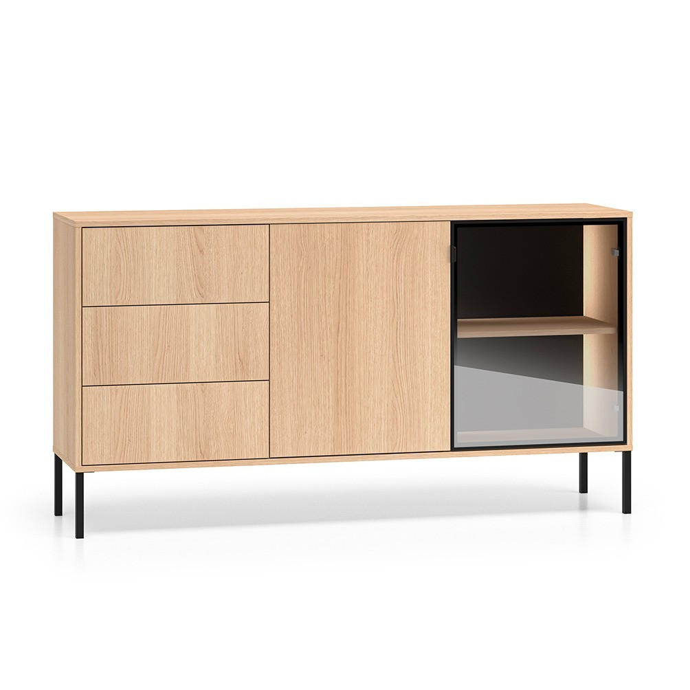 SIDEBOARD Paige Holz und Schwarz - Schwarz, Holzwerkstoff (160/86/40cm) - Petits-meubles