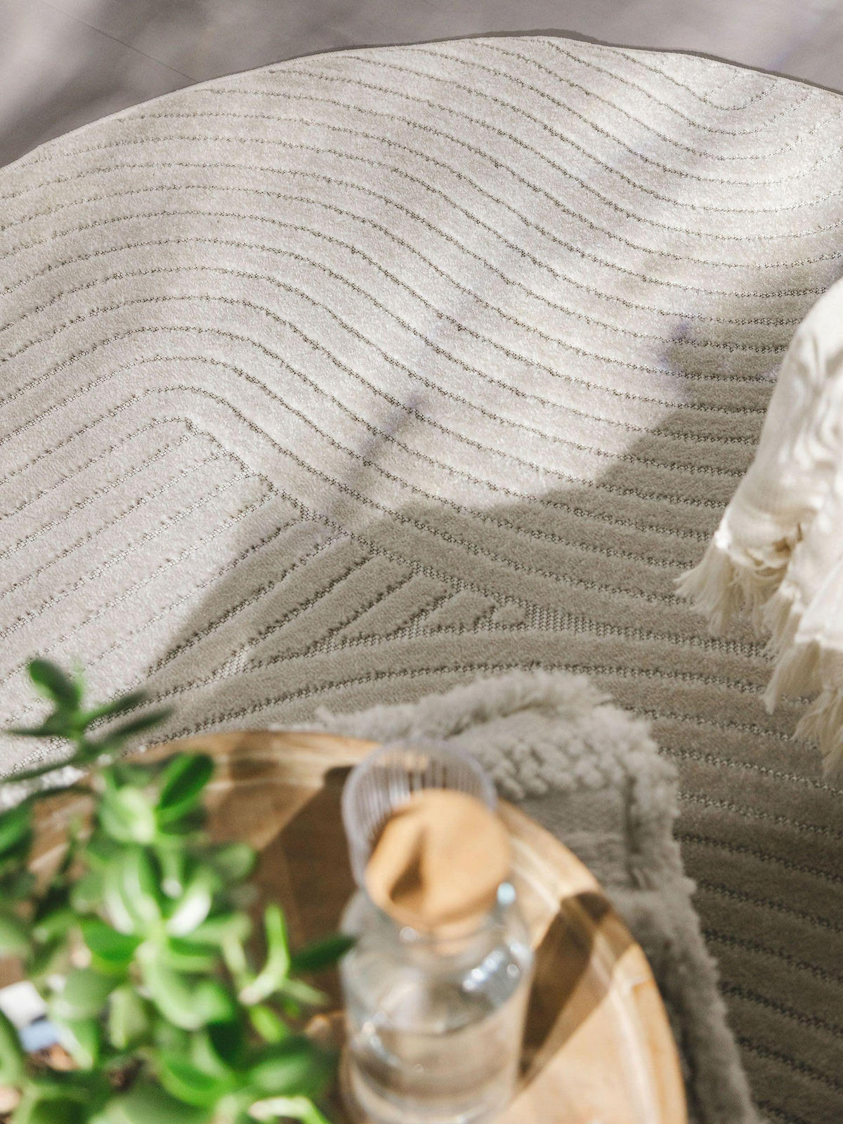OUTDOORTEPPICH rund Mars Cream ø 160 cm rund - Creme, Textil (160/160cm) - benuta Pop