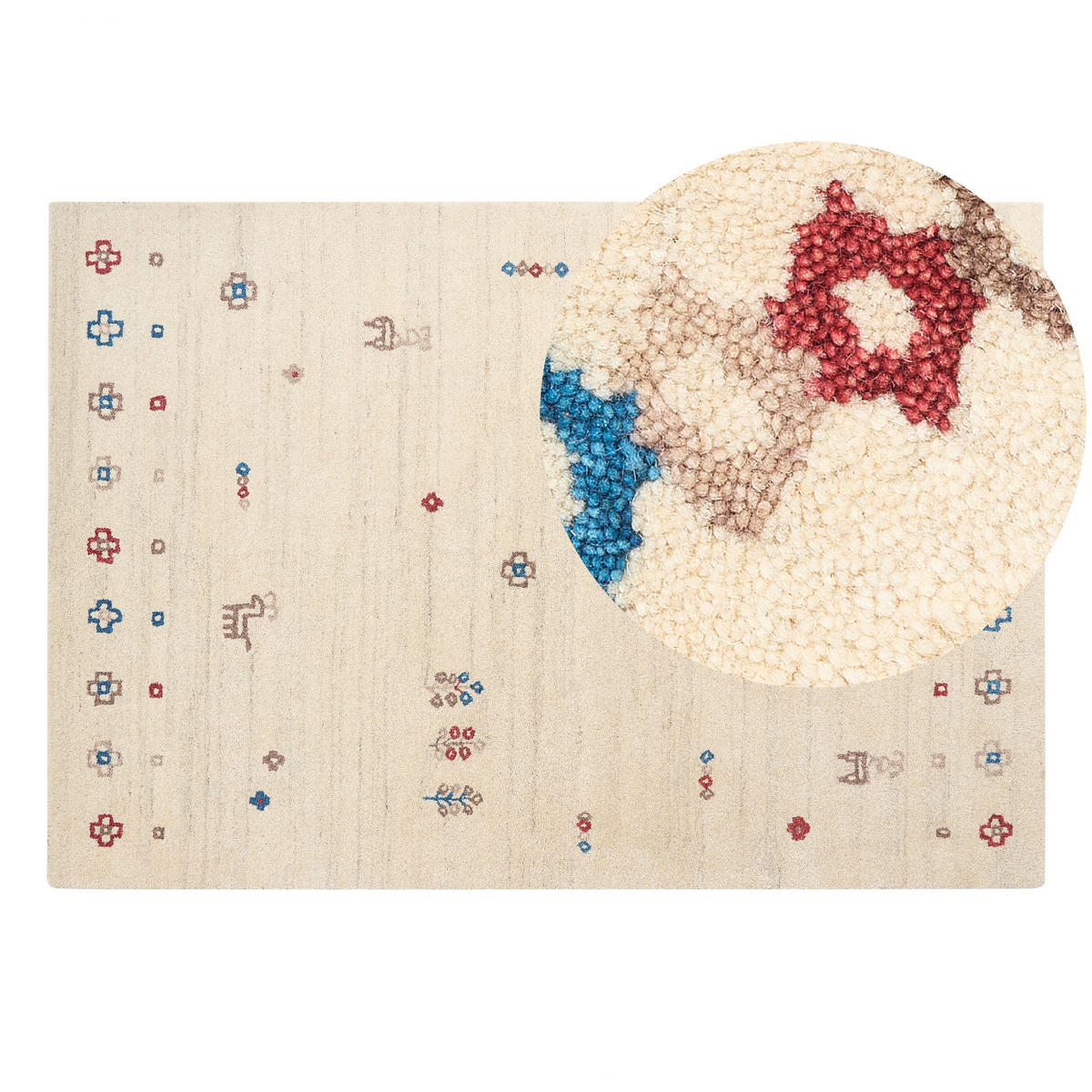 TEPPICH geflochten Suluca 230/160 cm - Beige, Textil (160/230cm) - Beliani