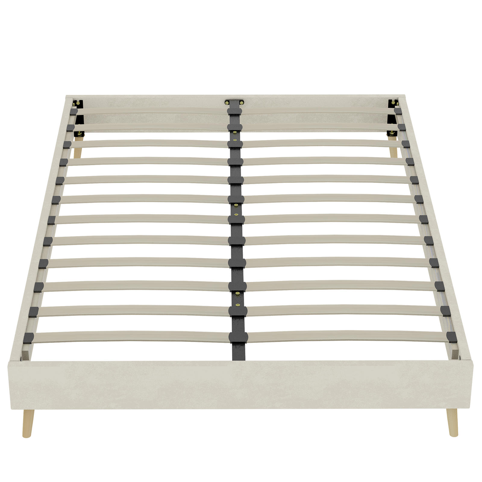 POLSTERBETT 140/200 cm DE-35416 mit Samtbezug Beige - Beige, Metall (140/200cm) - ComfortXL