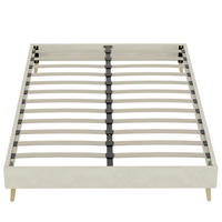 POLSTERBETT 160/200 cm DE-35416 mit Samtbezug Beige - Beige, Metall (160/200cm) - ComfortXL