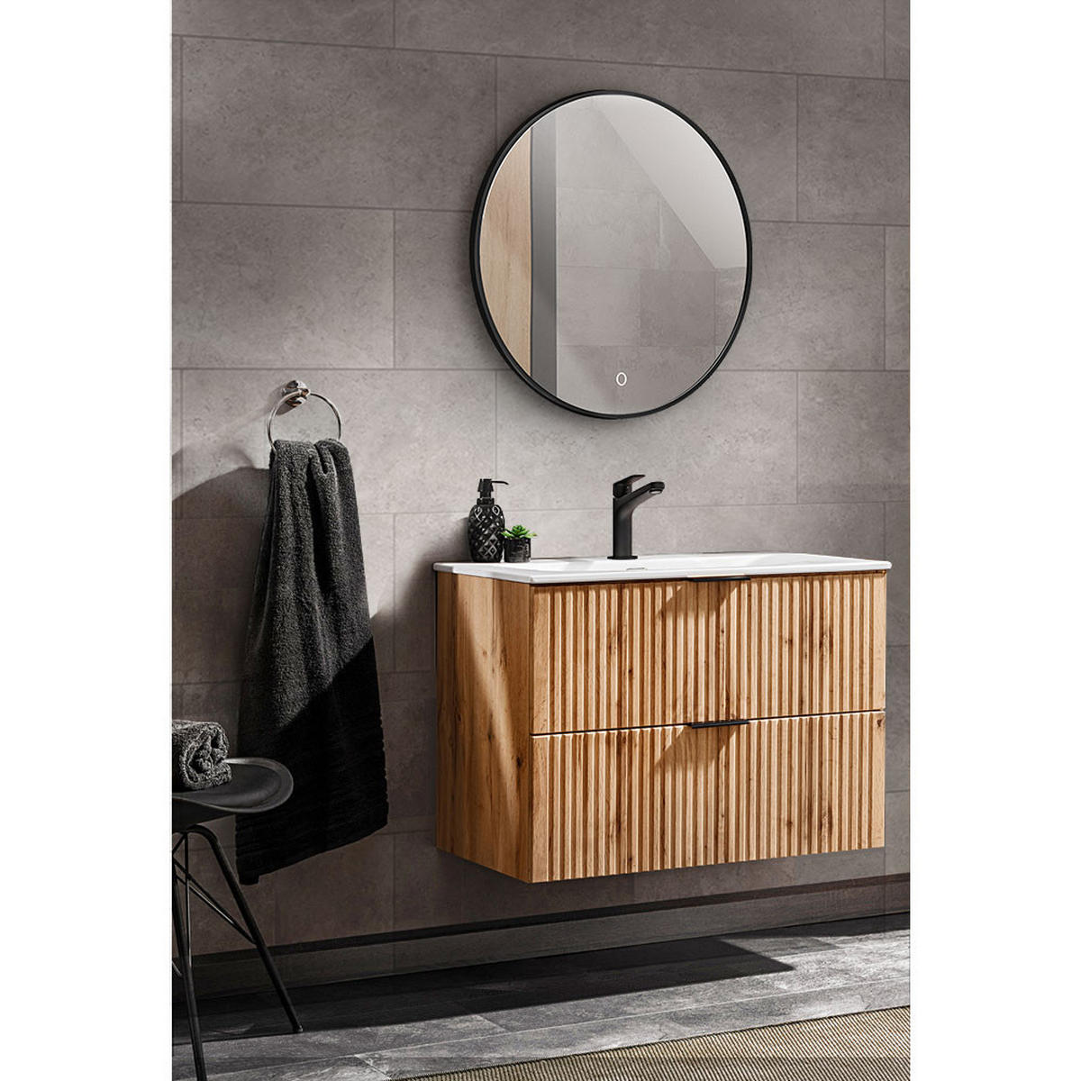 BADMÖBEL-SET 2-TLG. Adelaide-56 - Braun, Holzwerkstoff (81/200/46cm) - Lomado