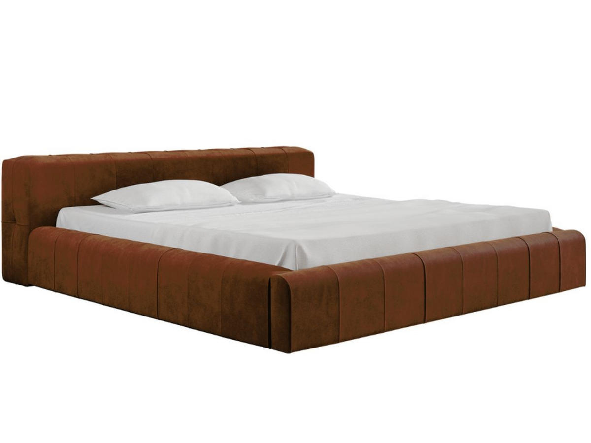 POLSTERBETT Lipari 140x200 Braun - Naturfarben/Braun, Holz/Textil (140/200cm) - Graingold