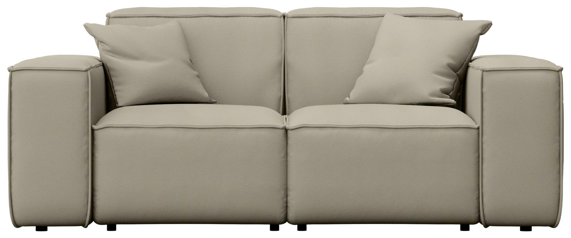 GARTENSOFA Lorento Outdoor 2-Sitzer, Taupe Beige Kunstleder 186/73/92 cm - Taupe/Beige, Textil (186/73/92cm) - WFL GROUP