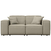 GARTENSOFA Lorento Outdoor 2-Sitzer, Taupe Beige Kunstleder 186/73/92 cm - Taupe/Beige, Textil (186/73/92cm) - WFL GROUP