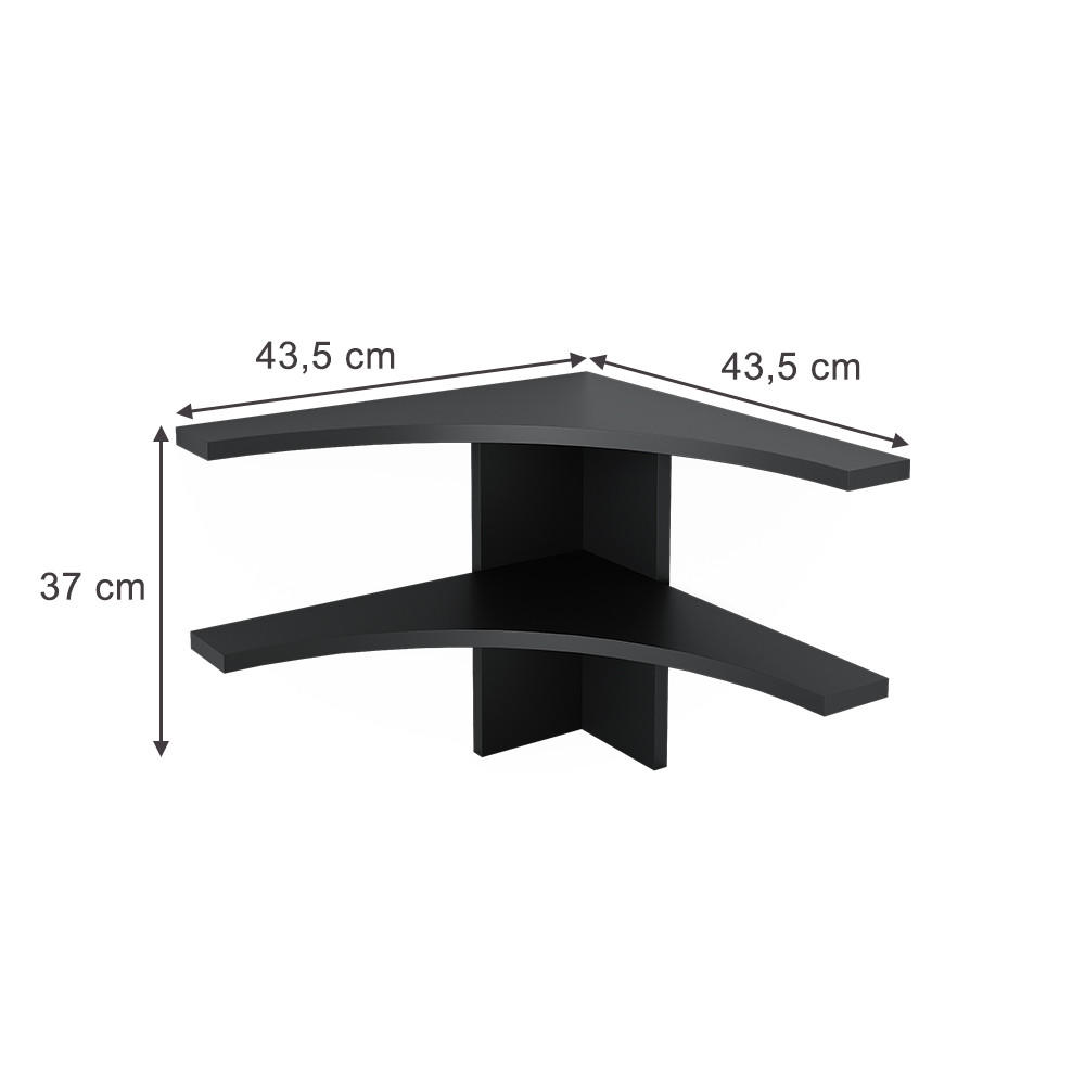 ECKREGAL Roman Anthrazit 43.5 x 37 cm - Schwarz, Holzwerkstoff (43.5/37/43.5cm) - Vicco