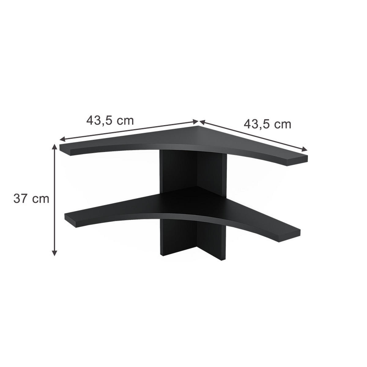ECKREGAL Roman Anthrazit 43.5 x 37 cm - Schwarz, Holzwerkstoff (43.5/37/43.5cm) - Vicco