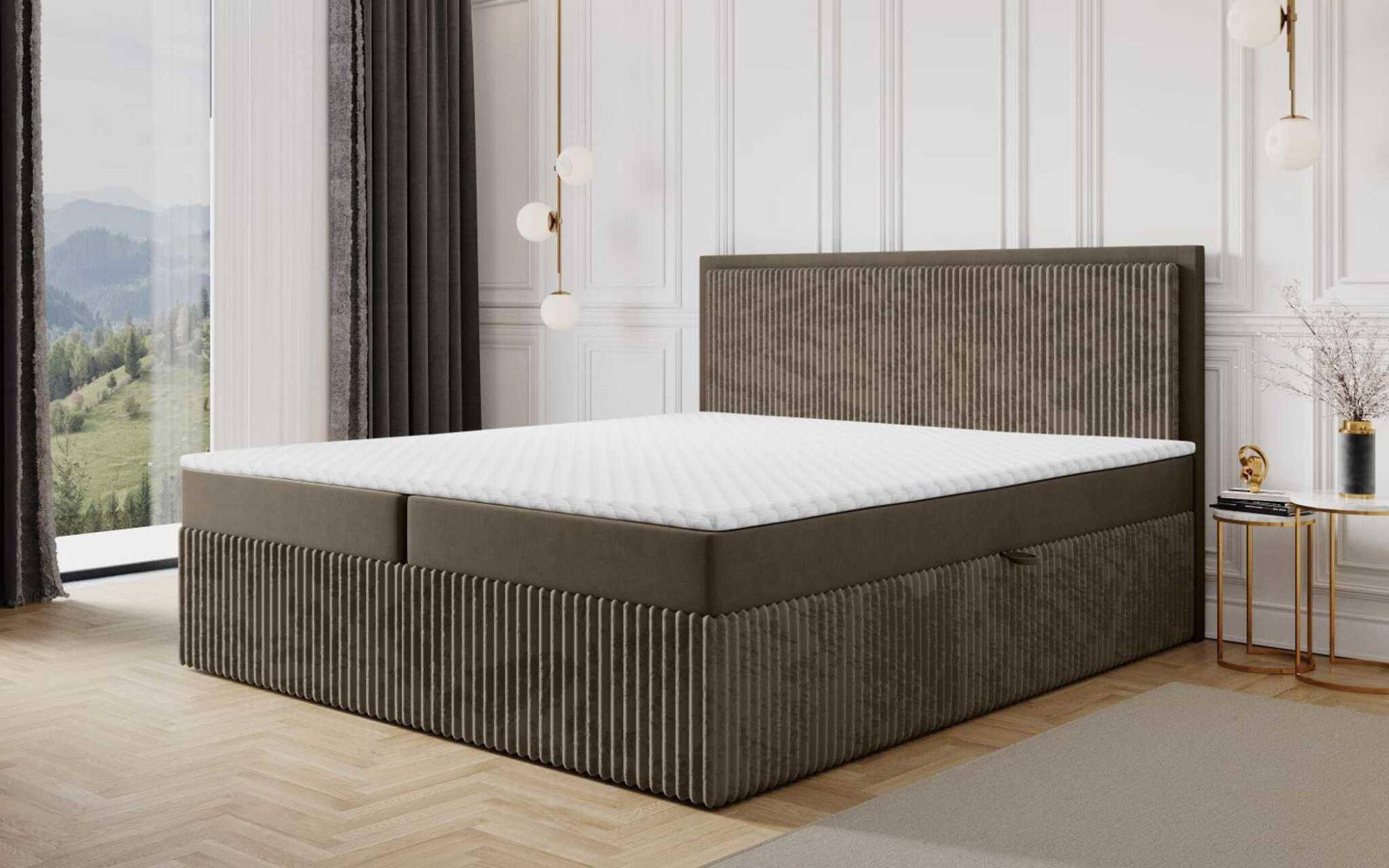 BOXBETT Hidis In In überlänge - Braun, Holzwerkstoff/Textil (140/220cm) - Fun Möbel
