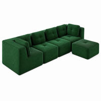 ECKSOFA modular mit 74 cm tiefer Sitzfläche Cord Green - Grün, Kunststoff (177/386.1cm) - Meubliv