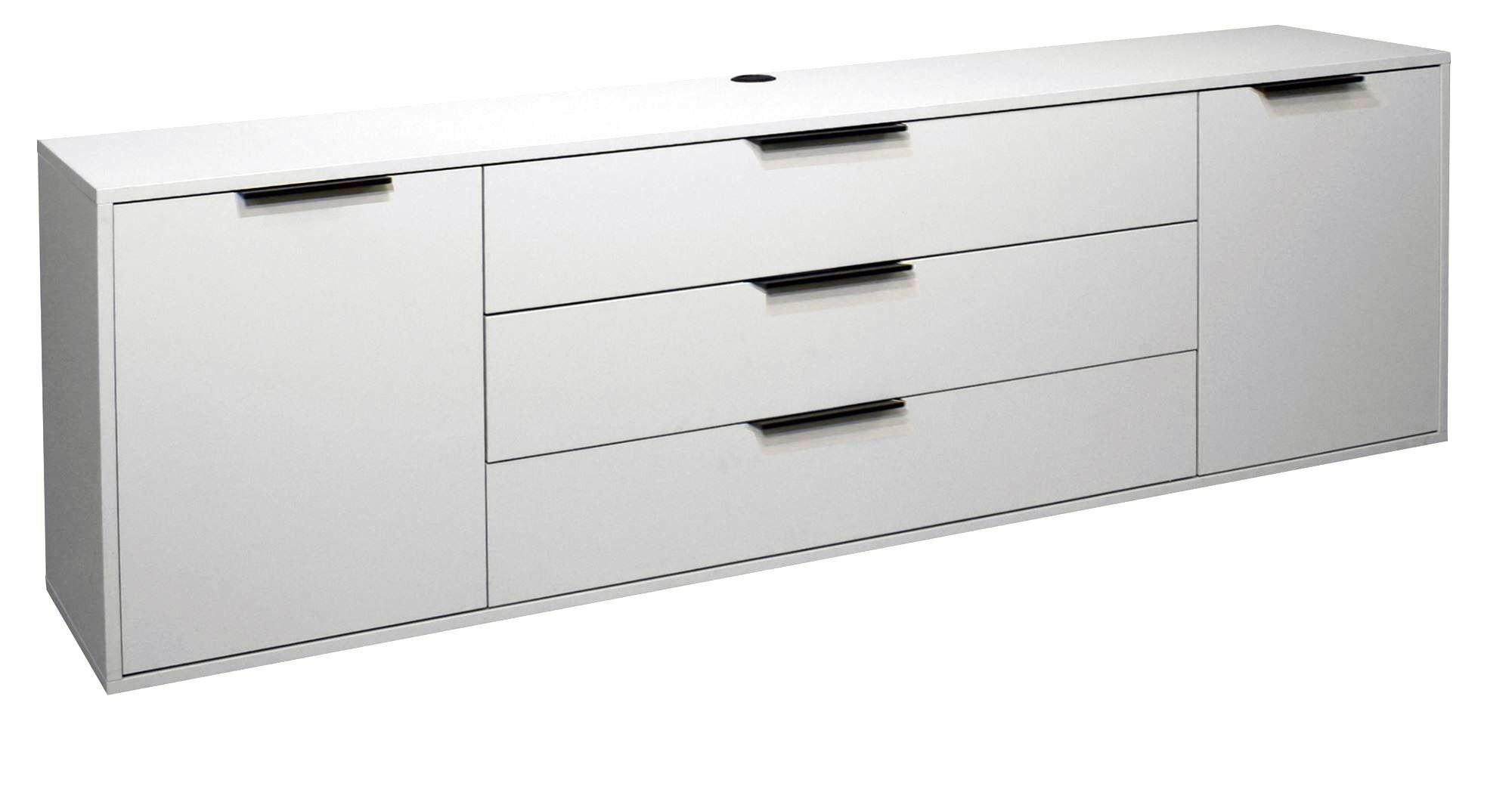 LOWBOARD Erna 216x45x67 Kreidegrau matt Lack - Hellgrau, Holzwerkstoff (216/67/45cm) - 58aufmkessel