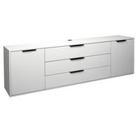 LOWBOARD Erna 216x45x67 Kreidegrau matt Lack - Hellgrau, Holzwerkstoff (216/67/45cm) - 58aufmkessel