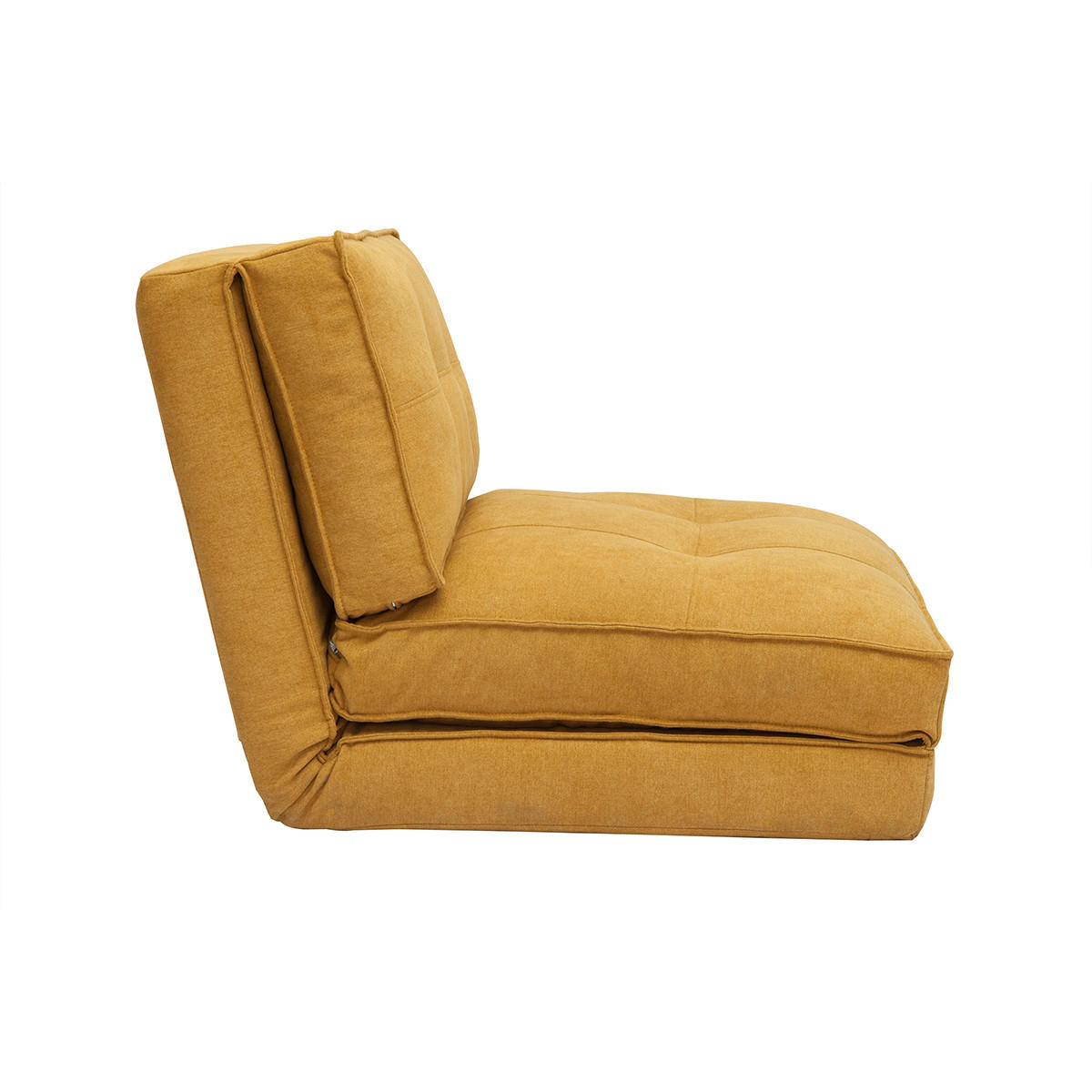 SCHLAFSESSEL 1-Sitzer Stoff Senfgelb Samteffekt SALLY - Gelb, Textil (85/65/74cm) - Miliboo