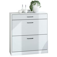 SCHUHSCHRANK Elvas Front in Weiß matt - Weiß, Holzwerkstoff (89/95.5/27cm) - Vladon