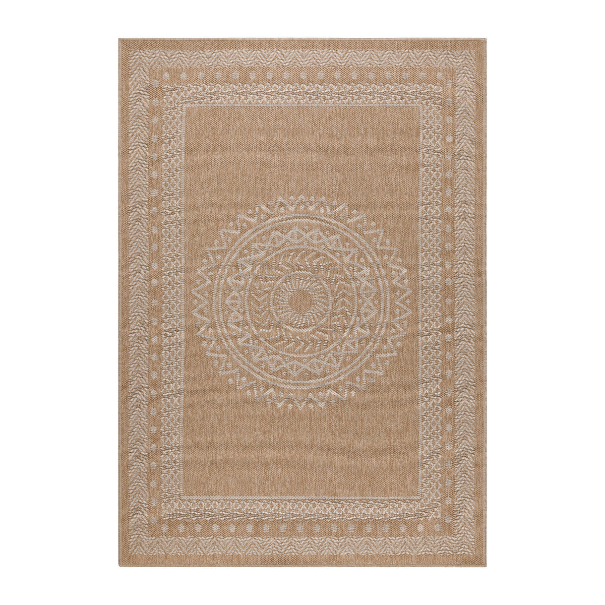 TEPPICH Outdoor Flachgewebe Vintage Polypropylen Terrasse Beige Rechteckig 200x290 - Beige, Textil (200/290cm) - KADIMA DESIGN