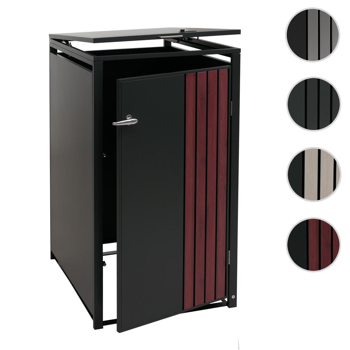 1ER-MÜLLTONNENVERKLEIDUNG Anthrazit, Braun - Anthrazit/Braun, Metall (68/122/84cm) - MCW