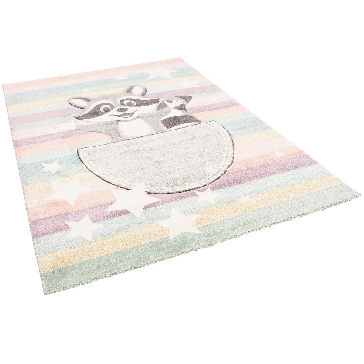 KINDER TEPPICH MAUI KIDS WASCHBÄR - Multicolor, Textil (140/200cm) - Pergamon