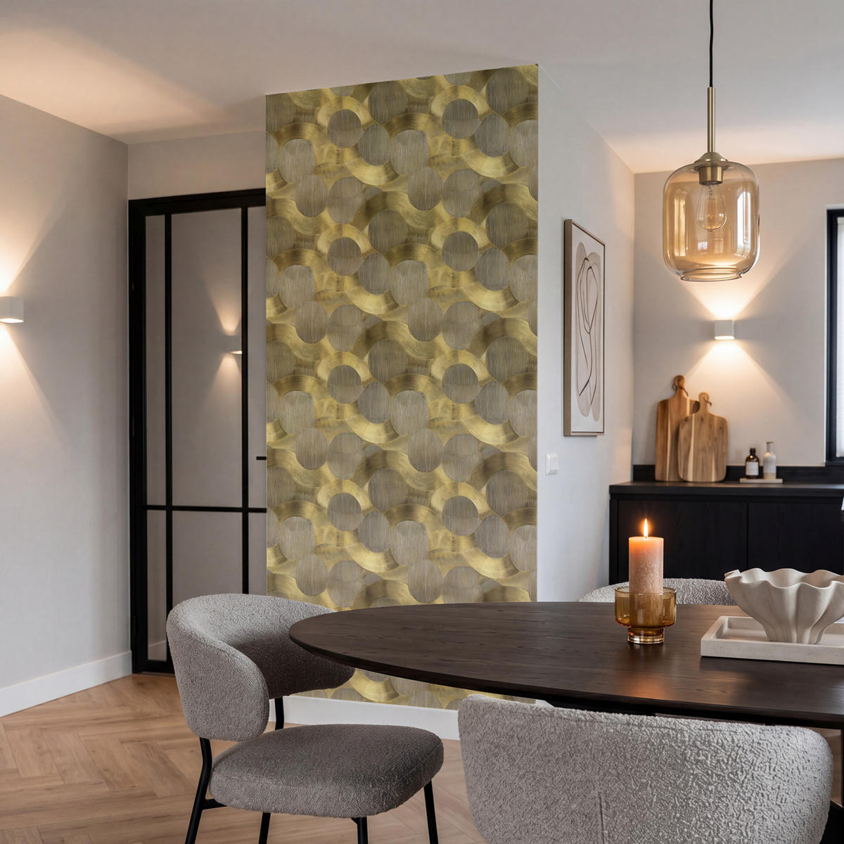TAPETE - Modern - Geometrisch - Gold - 120x220 cm - Goldfarben, Papier (120/220cm) - OnlyWow