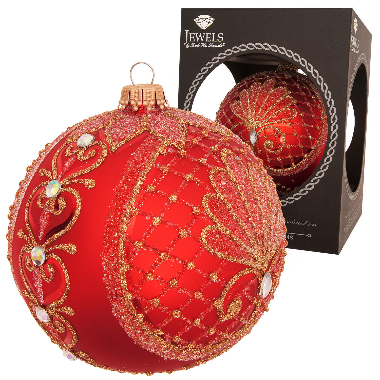 Krebs Glas Lauscha Christbaumkugel Rot 10x10x10 cm