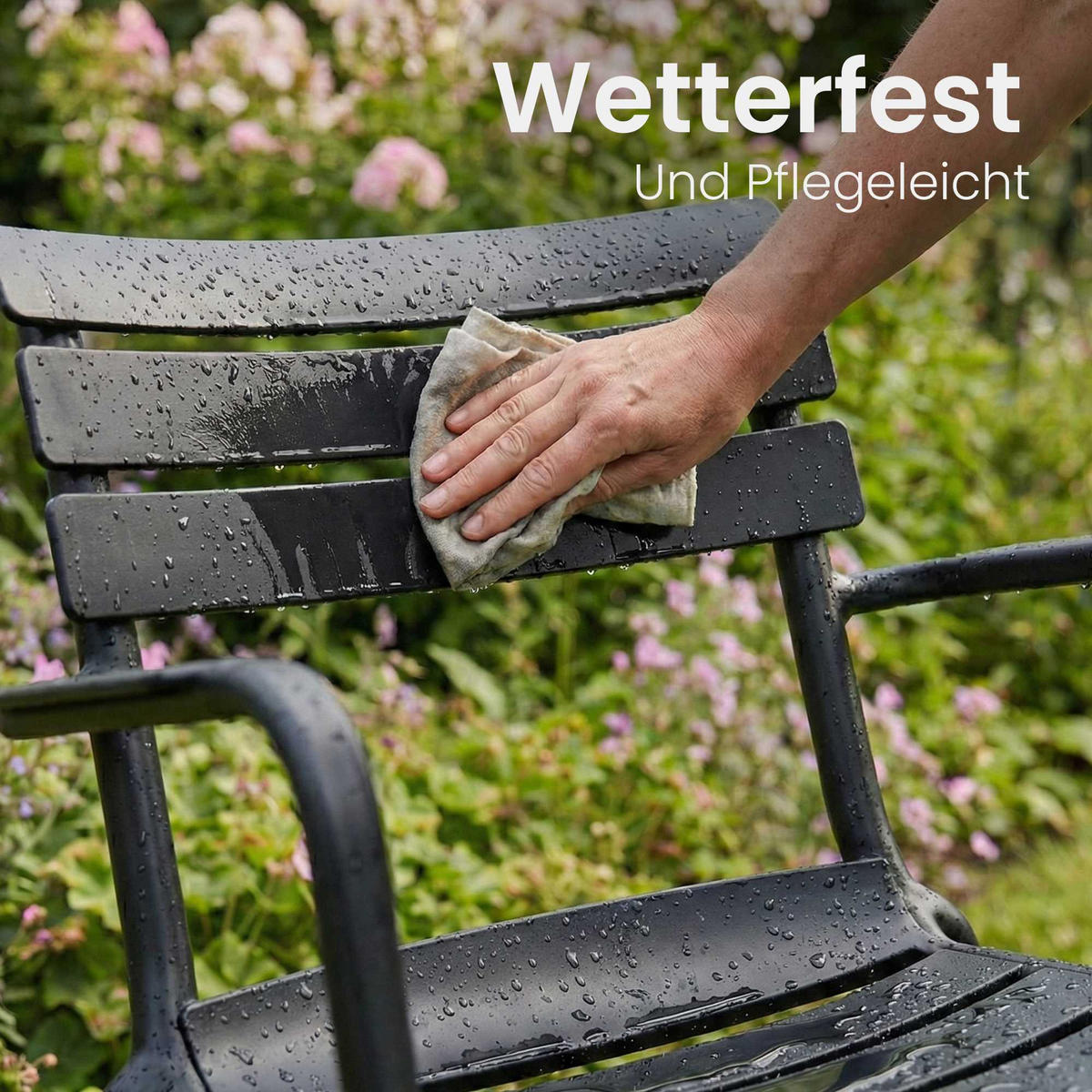 GARTENSTUHL Kunststoff Schwarz - Schwarz, Kunststoff (57/82/57cm) - CLP