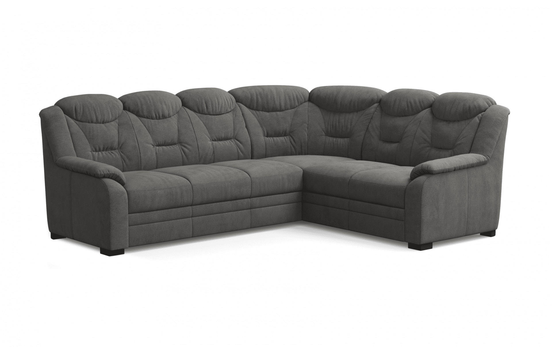 ECKSOFA mit Schlaffunktion und Bettkasten – weiches Chenille-Gewebe - Dunkelgrau/Anthrazit, Holz/Kunststoff (211/263cm) - Cotta