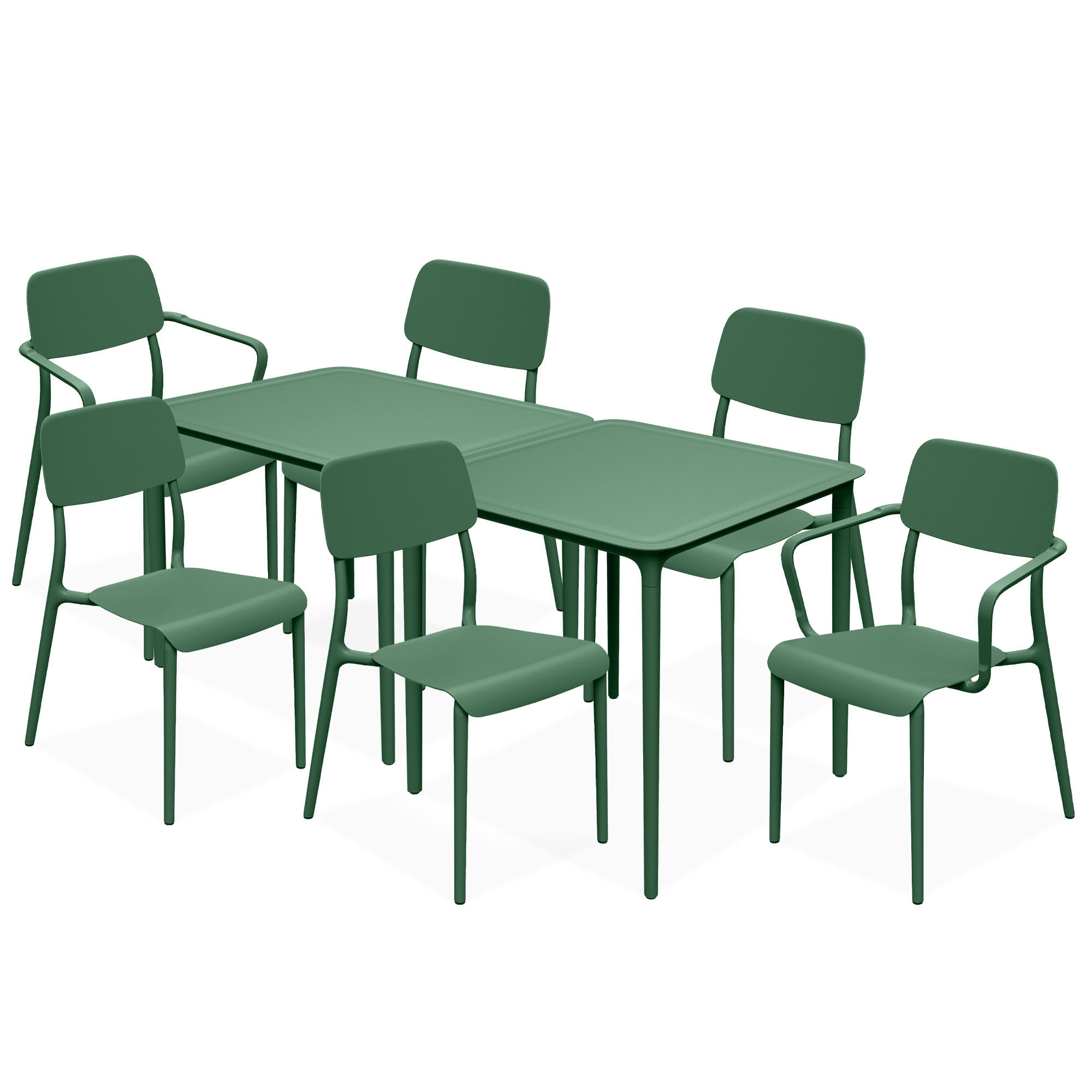 GARTENMÖBEL-SET GALIO, 8-tlg - Grün, Kunststoff - KONSIMO®
