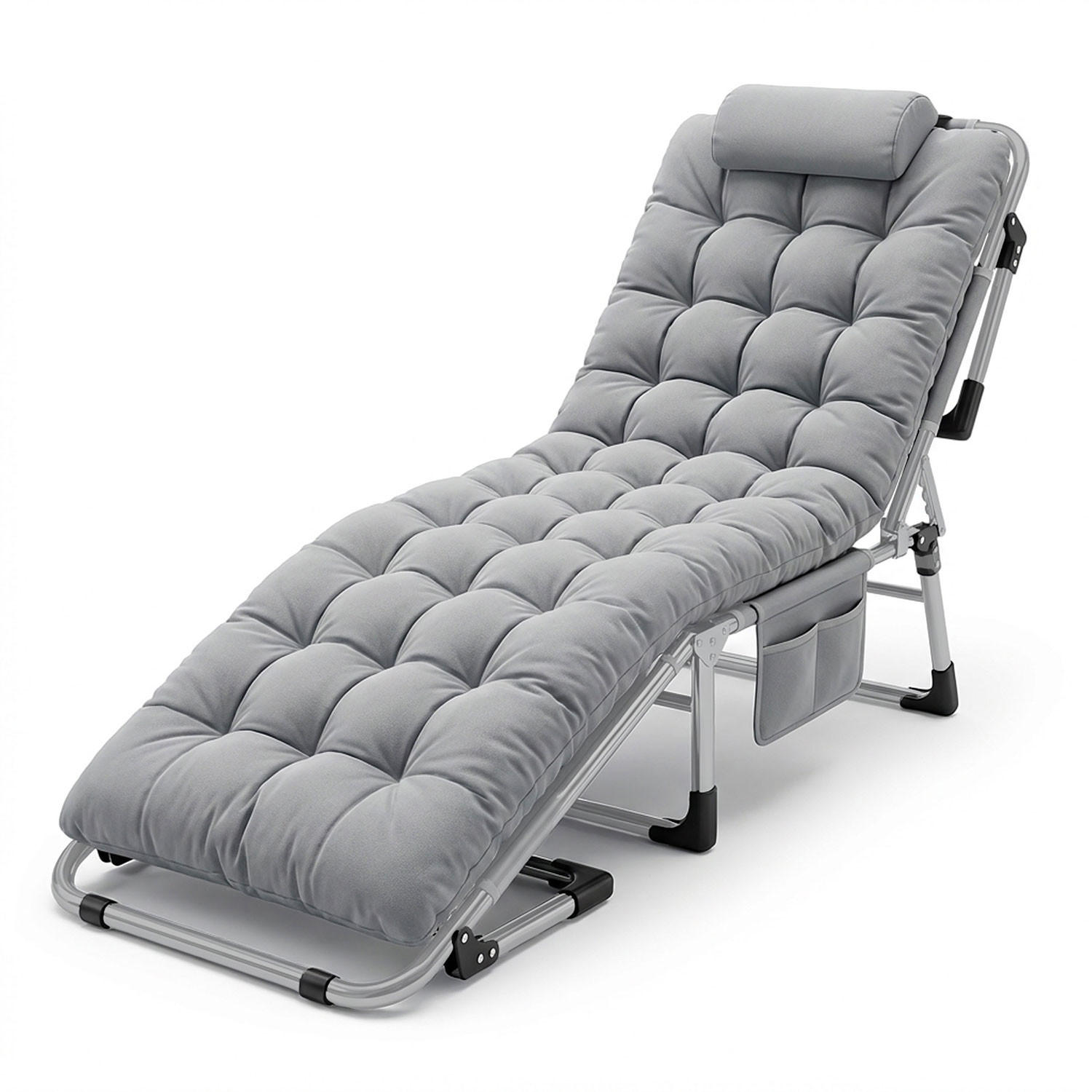 GARTEN-RELAXSESSEL Klappbarer Dream - Grau, Metall (67/75.5/193cm)