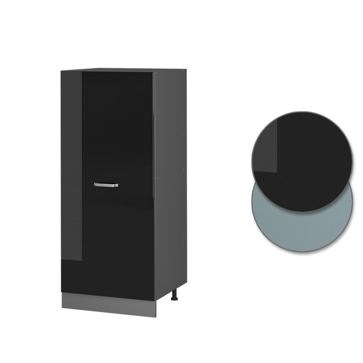 HOCHSCHRANK R-Line Schwarz Hochglanz 60 cm - Schwarz Hochglanz/Anthrazit, Holzwerkstoff (60/143/57cm) - Vicco