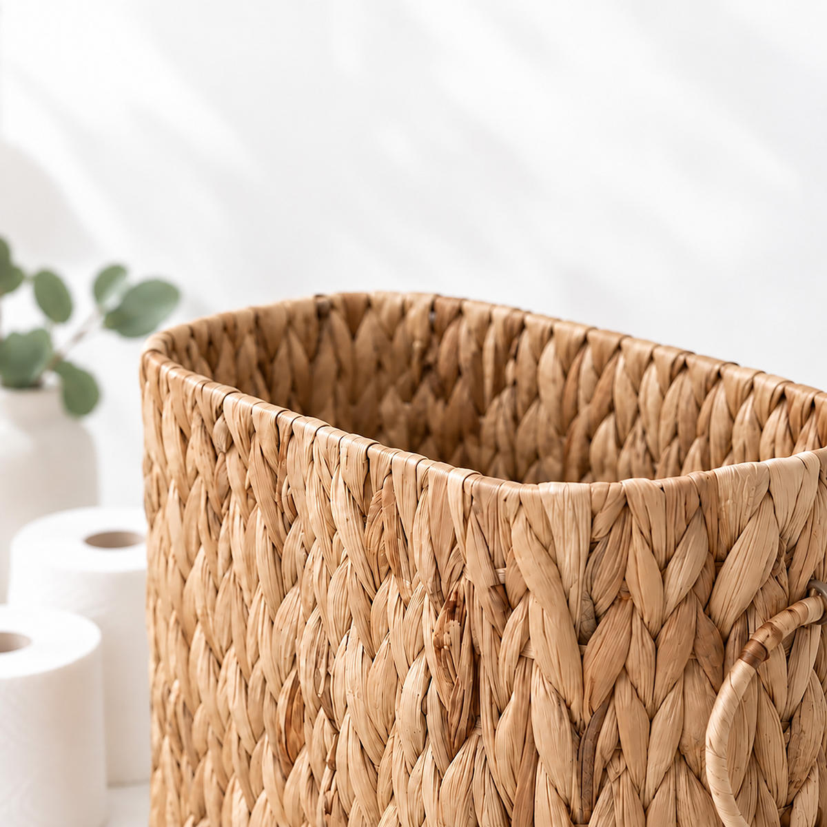 ZÁSOBNÍK Přírodní na toaletní papír vodní hyacint 6 rolí - světle hnědá, textil (16.5/40/25cm) - Relaxdays