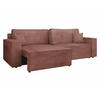 SCHLAFSOFA Karl Cord mit L-Funktion - Schwarz/Rosa, Holz/Kunststoff (245/82/139cm) - MIRJAN24