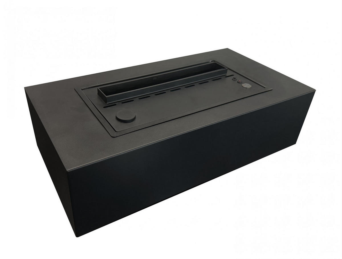 WASSERKAMIN zur Dekoration Schwarz Tischmodell inklusive 1.5 L Tank - Schwarz, Metall (51/26/15cm) - Purline