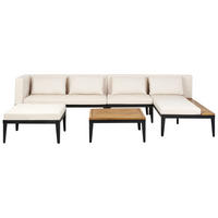 LOUNGE-SET 4-Sitzer Beige Bracciano - Hellbraun/Beige, Holz - Beliani
