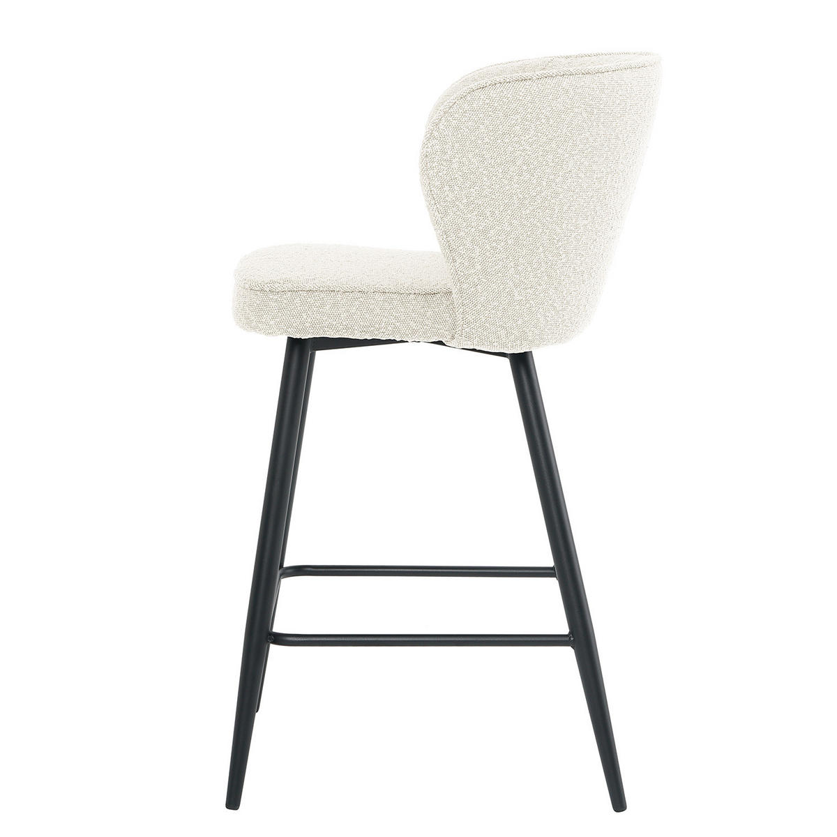 BARHOCKER - 2er-Set - Schwarz/Weiß, Kunststoff/Textil (49/97/53cm) - home24