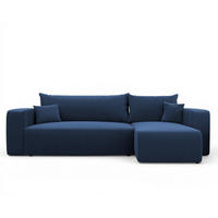 ECKSOFA Luna Mit Schlaffunktion - Blau, Holzwerkstoff/Textil (145/248cm) - Fun Möbel