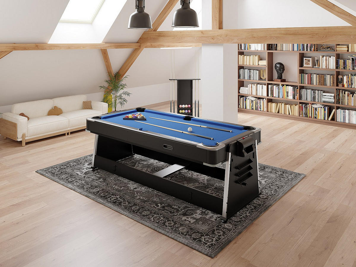 BILLARDTISCH - 6 Personen - holz - schwarz Sebastian - Schwarz, Holz (203/111.5cm) - Vente-Unique