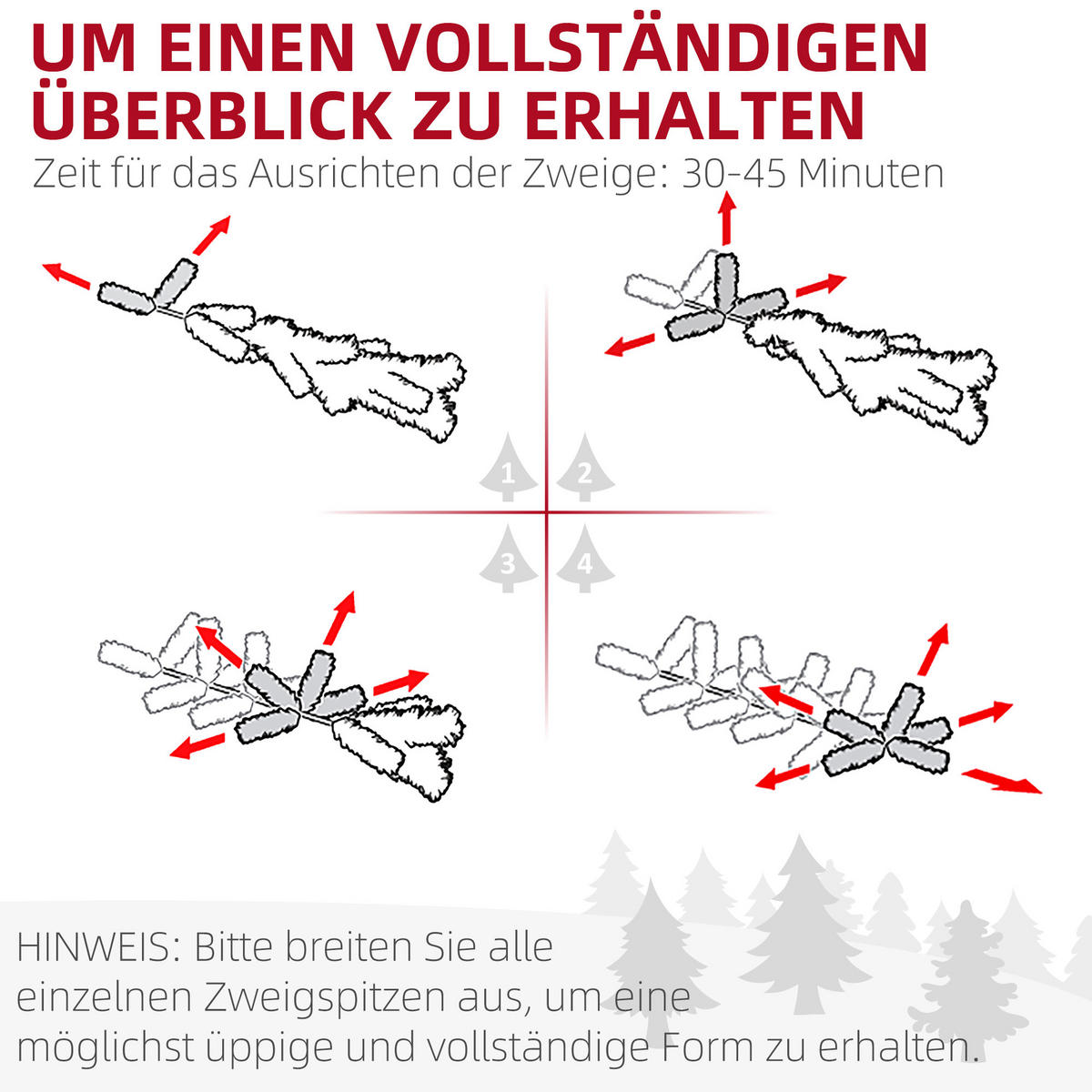 WEIHNACHTSBAUM 180cm, Metallsockel, Grün - Grün, Kunststoff (180cm) - HOMCOM